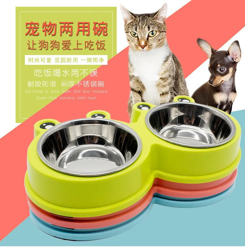 Dog Frog Double Food Stainless Steel Dog Bowl Dogs And Cats Frog Food Basin-Style Frog Stainless Steel Pet Double Bowl 
Dog Frog Double Food Stainless Steel Dog Bowl Dogs And Cats Frog Food Basin-Style Frog Stainless Steel Pet Double Bowl