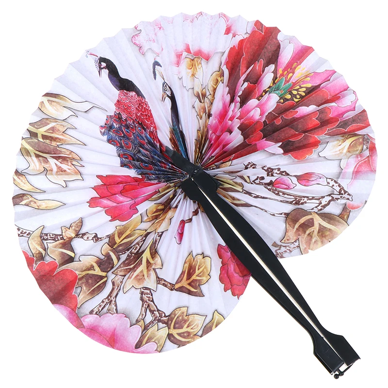 Generic Foldable Windmill Paper Paper Fans Round Hand Small Folding Hand Fan Piece Held Style