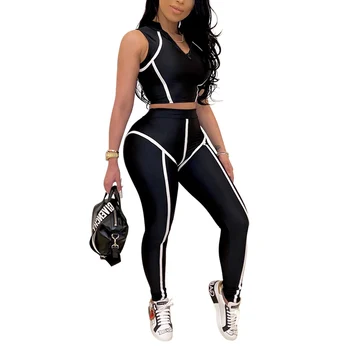 Sexy Women’s Sports Two Piece Set Fashion Solid Color V-neck Vest Top and High Waist Tight-fitting Long Pants Casual Sportsuit
Sexy Women’s Sports Two Piece Set Fashion Solid Color V-neck Vest Top and High Waist Tight-fitting Long Pants Casual Sportsuit