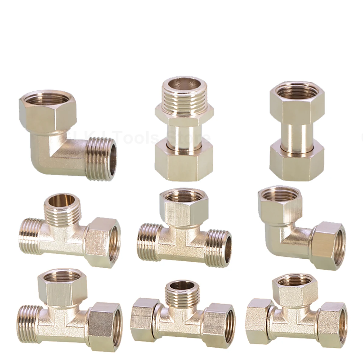 

1/2" Male/Female Thread Nickel-plated Brass Pipe Fittings Water Tank Plumbing Accessories Straight Elbow Tee Movable Joints