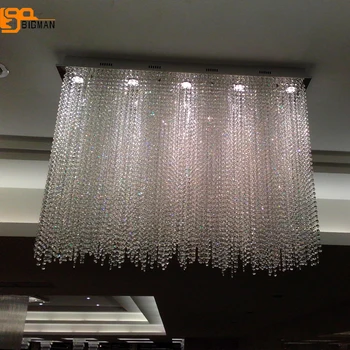 New luxury design rectangular crystal chandelier modern living room kroonluchter lamparas de cristal LED light length 80cm
New luxury design rectangular crystal chandelier modern living room kroonluchter lamparas de cristal LED light length 80cm