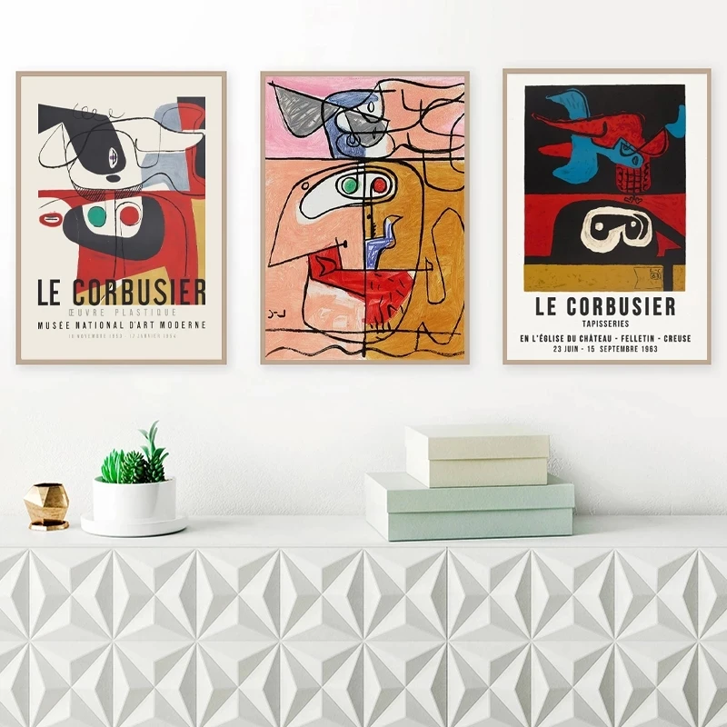 Выставочный плакат Le Corbusier 1954 французский художественный музей печать в стиле