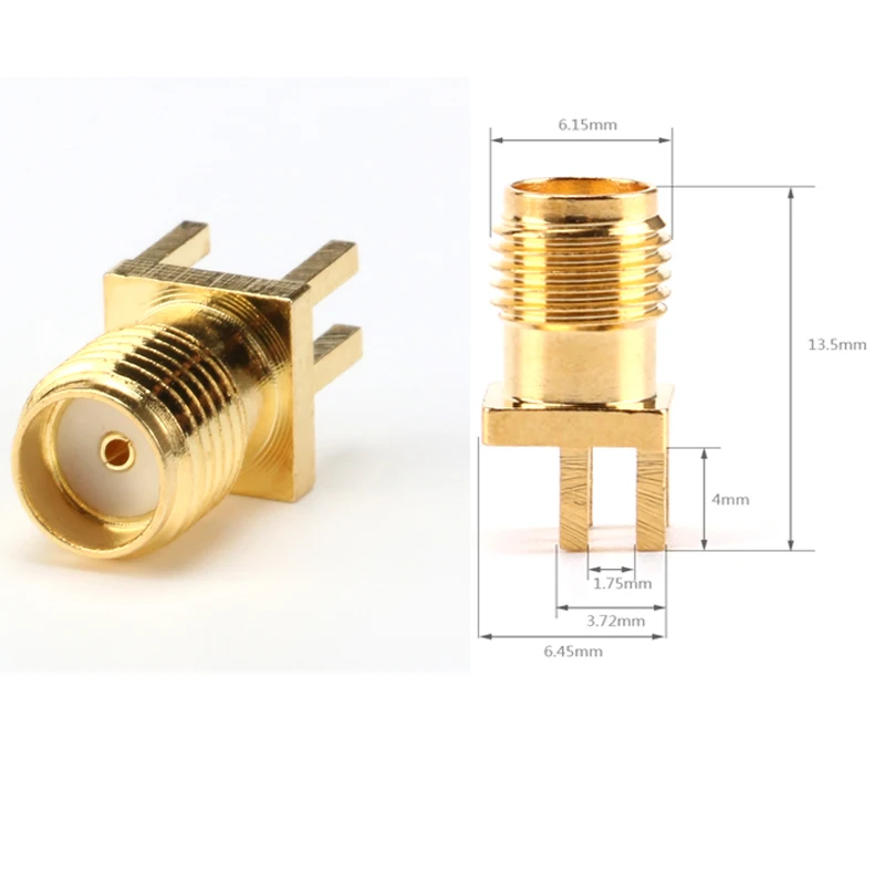 10Pcs SMA Female Jack Connector For 1.6mm Solder Edge PCB Straight Mount Gold plated RF Connectors Receptacle Solder
10Pcs SMA Female Jack Connector For 1.6mm Solder Edge PCB Straight Mount Gold plated RF Connectors Receptacle Solder