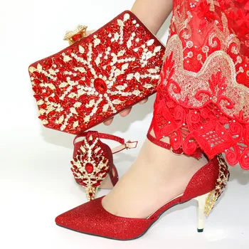 Newest Fashion Italian shoes and bag set wholesale 2019 Red color for wedding sandals and matching purse for women party
Newest Fashion Italian shoes and bag set wholesale 2019 Red color for wedding sandals and matching purse for women party