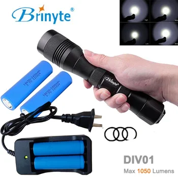 Brinyte DIV01 LED Scuba Diving Flashlight XM L2 Underwater Dive Torch Light Lamp Waterproof Diver Diving Torch +battery chrger 
Brinyte DIV01 LED Scuba Diving Flashlight XM L2 Underwater Dive Torch Light Lamp Waterproof Diver Diving Torch +battery chrger