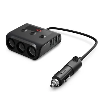 Onever Cigarette Lighter Splitter 100W 4 USB Car Charger Adapter With LED Voltmeter With Replaceable 10A Fuse
Onever Cigarette Lighter Splitter 100W 4 USB Car Charger Adapter With LED Voltmeter With Replaceable 10A Fuse