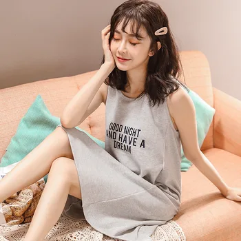 New Summer Women's Pyjamas Padded Built-in Bra Nightgown Nightdress Sleepwear Nightwear Sleeveless Cute Cartoon for Female Girl 
New Summer Women's Pyjamas Padded Built-in Bra Nightgown Nightdress Sleepwear Nightwear Sleeveless Cute Cartoon for Female Girl