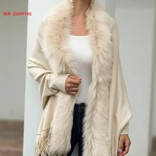 Fur Collar Cardigan Poncho Tassel Coats Woman Knit Cardigans Warm Scarf Female Oversized With Faux Fur Poncho Cape Shawl Sweater
Fur Collar Cardigan Poncho Tassel Coats Woman Knit Cardigans Warm Scarf Female Oversized With Faux Fur Poncho Cape Shawl Sweater