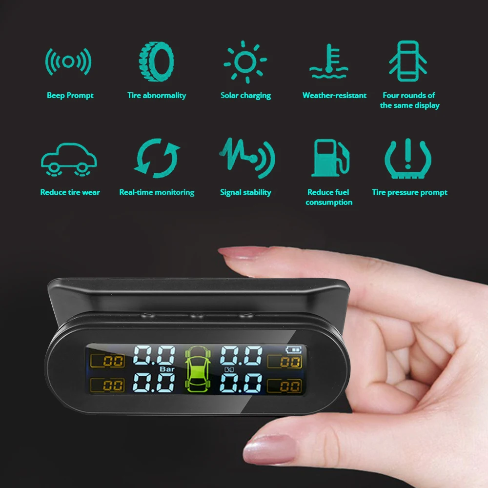 Car TPMS Tyre Pressure Monitoring System Digital LCD Solar Power Anti-Explosion Universal Windshield with 4 External Sensor
Car TPMS Tyre Pressure Monitoring System Digital LCD Solar Power Anti-Explosion Universal Windshield with 4 External Sensor