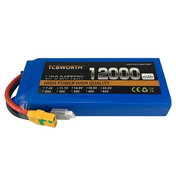 TCBWORTH RC LiPo Battery 3S 11.1V 12000mAh 25C Max 50C For RC Airplane Drone Quadrotor Helicopter Car Boat Aircraft Batteries
TCBWORTH RC LiPo Battery 3S 11.1V 12000mAh 25C Max 50C For RC Airplane Drone Quadrotor Helicopter Car Boat Aircraft Batteries