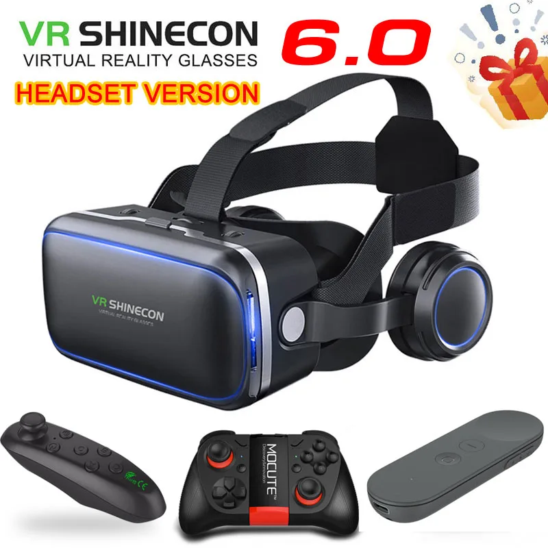 

Original VR shinecon 6.0 Standard edition and headset version virtual reality 3D VR glasses headset helmets Optional controller