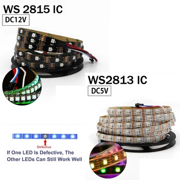 WS2815 DC12V (WS2812B Updated) WS2813 DC5V Led Strip Light Dual Signal Individually Addressable 30 60 144 LEDs Waterproof IP67
WS2815 DC12V (WS2812B Updated) WS2813 DC5V Led Strip Light Dual Signal Individually Addressable 30 60 144 LEDs Waterproof IP67