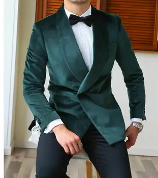 Green Velvet Men's Blazer Double Breasted Wedding Party Coat Slim Fit Custom Custom Shawl Lapel Men's Groom Dress 2pcs
Green Velvet Men's Blazer Double Breasted Wedding Party Coat Slim Fit Custom Custom Shawl Lapel Men's Groom Dress 2pcs