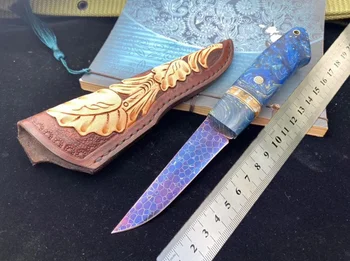 Imported Dragon Scale Damascus Blade Selected imported cured wood handle for Collection with Knife Sheath Hunting Knife as Gift
Imported Dragon Scale Damascus Blade Selected imported cured wood handle for Collection with Knife Sheath Hunting Knife as Gift