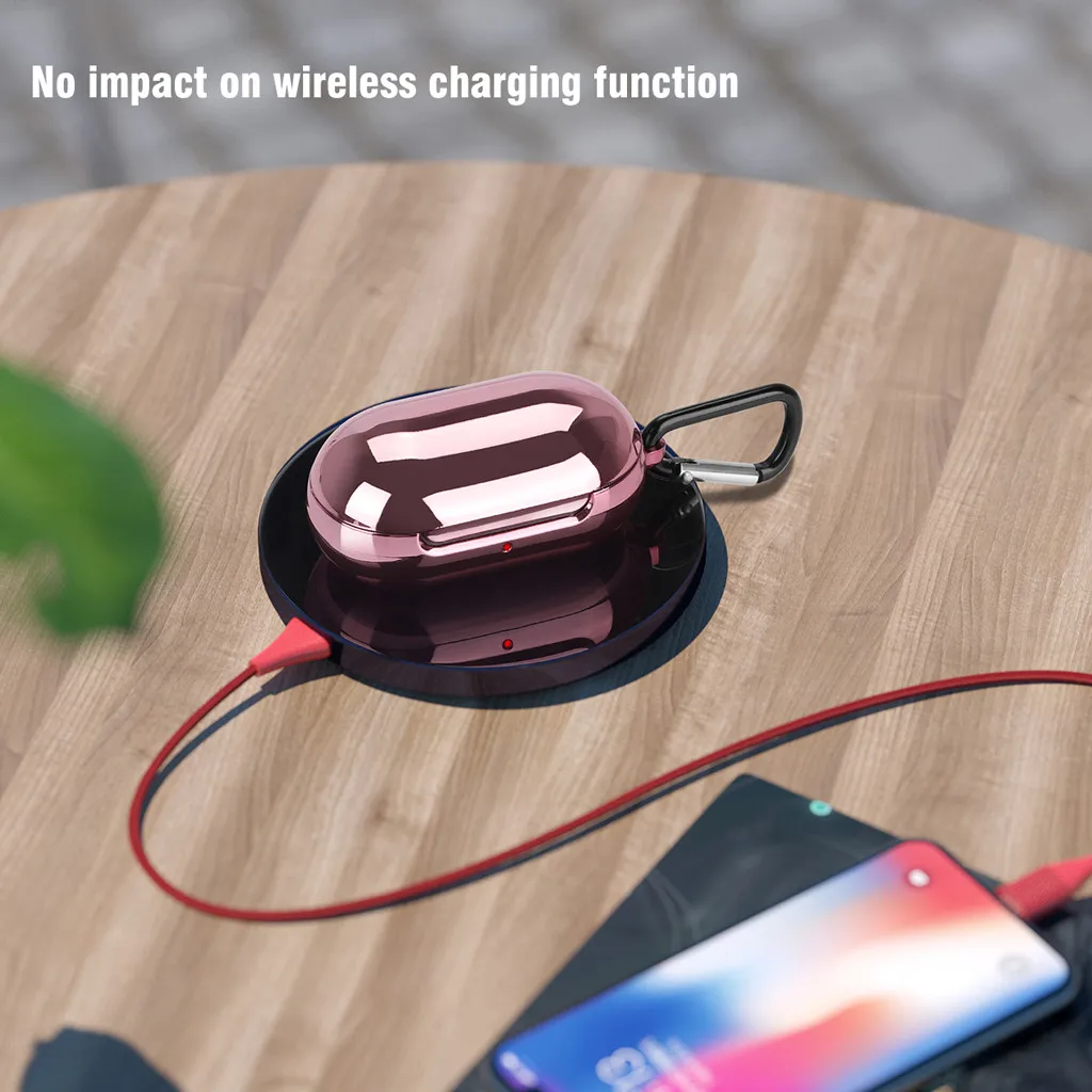 Ouhaobin Earphone Case For Samsung Galaxy Buds 2019 Sports Bluetooth Earphone Plating Soft TPU Full Protective Cover Case