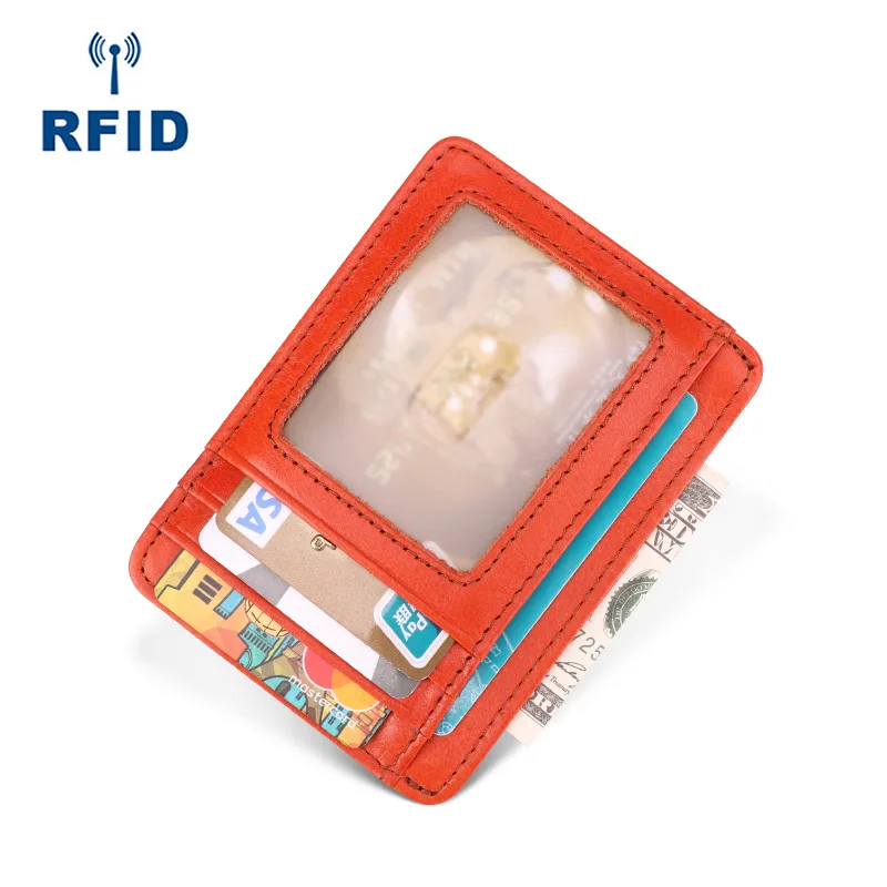 New Products RFID Antimagnetic Genuine Leather Card Bag Card Bit More Full-grain Leather Bank Card Clamp Card Holder Multi-color
New Products RFID Antimagnetic Genuine Leather Card Bag Card Bit More Full-grain Leather Bank Card Clamp Card Holder Multi-color