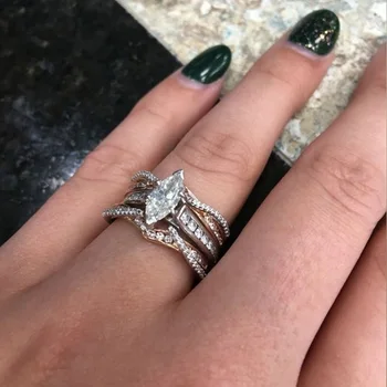 Huitan Luxury Boho Marquise Shaped 3 PC Ring Sets Neo-Gothic Party Women Accessories Wholesale Lots&Bulk Rose Gold Color Ring
Huitan Luxury Boho Marquise Shaped 3 PC Ring Sets Neo-Gothic Party Women Accessories Wholesale Lots&Bulk Rose Gold Color Ring