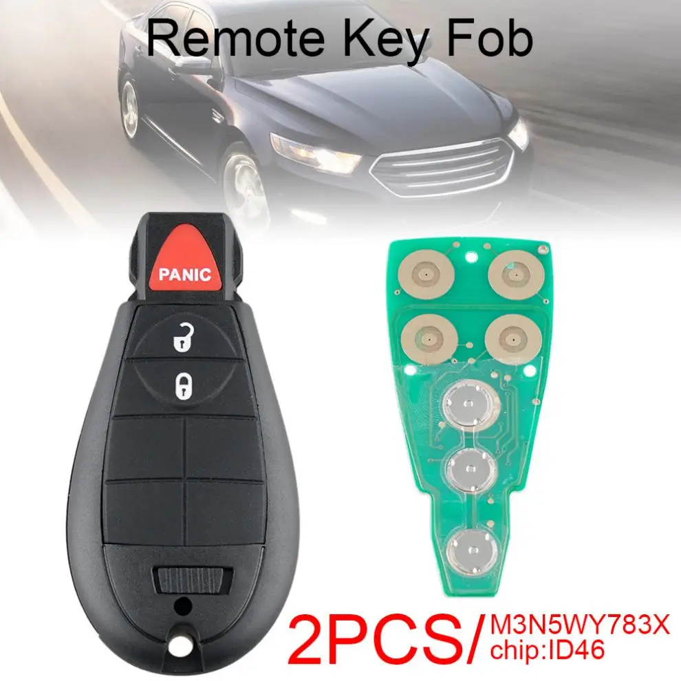2pcs 3 Buttons Replacement Car Remote Key Fob with ID46 Chip M3N5WY783X / IYZ-C01C fit for Charger / Challenger / Chrysler 300
2pcs 3 Buttons Replacement Car Remote Key Fob with ID46 Chip M3N5WY783X / IYZ-C01C fit for Charger / Challenger / Chrysler 300