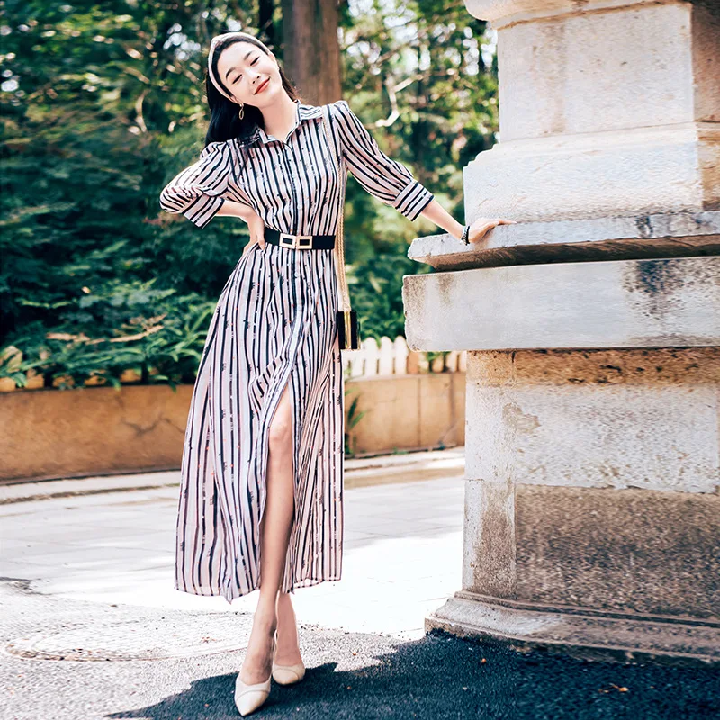 7735 # Large Size WOMEN'S Dress 2019 Autumn And Winter New Style Elegant Slimming Stripes Cardi-Long Skirts
7735 # Large Size WOMEN'S Dress 2019 Autumn And Winter New Style Elegant Slimming Stripes Cardi-Long Skirts