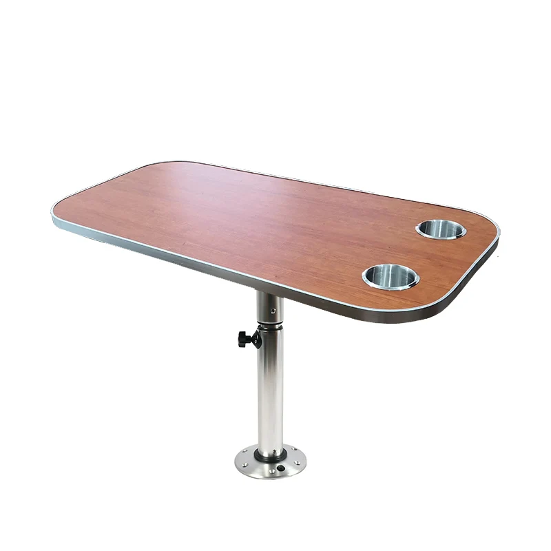 

HWHongRV Plywood Table for RV Simple table top Can be Raised and Lowered 800*400mm table top With 2 cup holders