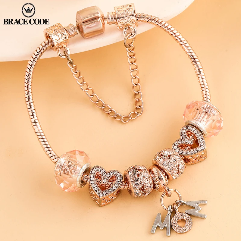 Foreign Trade Supply Rose Gold MOM Charm Women Bracelet DIY Jewelry Boutique Brand Ladies Bracelet Gift Direct Sales
Foreign Trade Supply Rose Gold MOM Charm Women Bracelet DIY Jewelry Boutique Brand Ladies Bracelet Gift Direct Sales