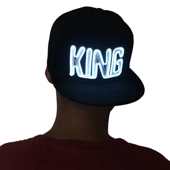 LED Light Up Hip-hop Cap KING QUEEN EL Luminous Party Hat Glowing Adjustable Hats For Party Halloween Christmas Decoration
LED Light Up Hip-hop Cap KING QUEEN EL Luminous Party Hat Glowing Adjustable Hats For Party Halloween Christmas Decoration