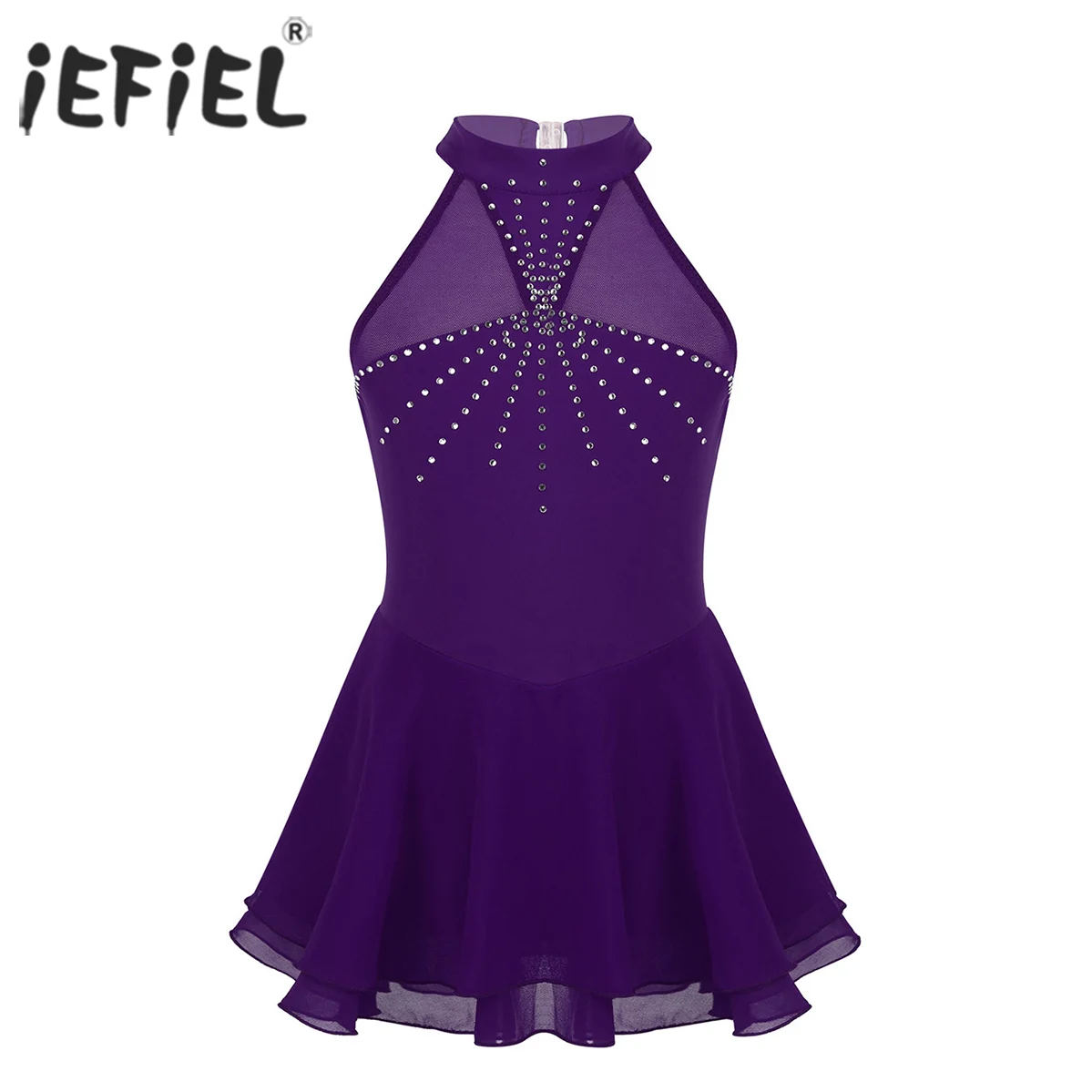 Kids Girls Sleeveless Figure Skating Dress Halter Rhinestone Mesh Splice Ice Skating Dance Costumes Ballet Dance Leotard Dress
Kids Girls Sleeveless Figure Skating Dress Halter Rhinestone Mesh Splice Ice Skating Dance Costumes Ballet Dance Leotard Dress