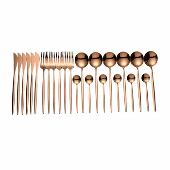 24Pcs/Set Black Gold Dinner Set Fork Spoon Knife Cutlery Set 304 Stainless Steel Dinnerware Set Kitchen Dinnerware Tableware Set 
24Pcs/Set Black Gold Dinner Set Fork Spoon Knife Cutlery Set 304 Stainless Steel Dinnerware Set Kitchen Dinnerware Tableware Set