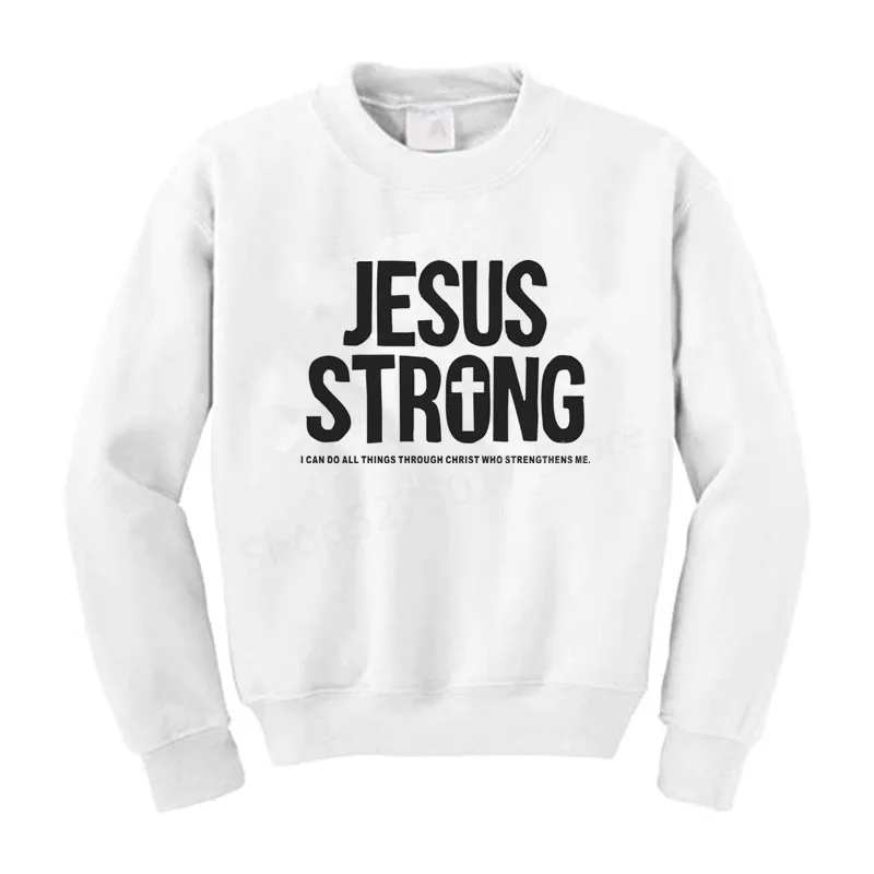 Jesus Strong I Can Do All Things Through Christ Faith Letter Sweatshirt Fleece Warm Long Sleeve Vintage Sweatshirts Unisex
Jesus Strong I Can Do All Things Through Christ Faith Letter Sweatshirt Fleece Warm Long Sleeve Vintage Sweatshirts Unisex