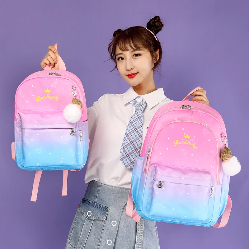 Women's general backpack light color bag Multi Pocket schoolbag for primary and secondary school students
Women's general backpack light color bag Multi Pocket schoolbag for primary and secondary school students