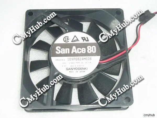 3-контактный охлаждающий вентилятор для SANYO DENKI 109P0824M608 DC24V 0.07A 8020 8 см 80 мм 80x80x20 |