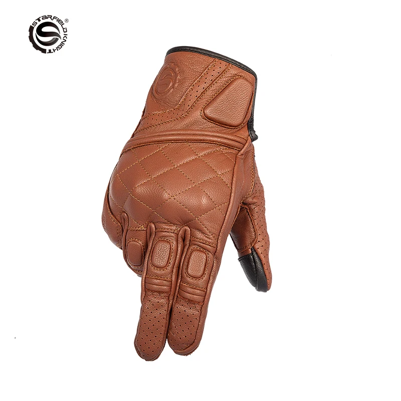 Men's Motorcycle Gloves Retro Goat Skin Leather Full Finger Touch Screen/Brown Racing Motorbike Riding Motocross
Men's Motorcycle Gloves Retro Goat Skin Leather Full Finger Touch Screen/Brown Racing Motorbike Riding Motocross