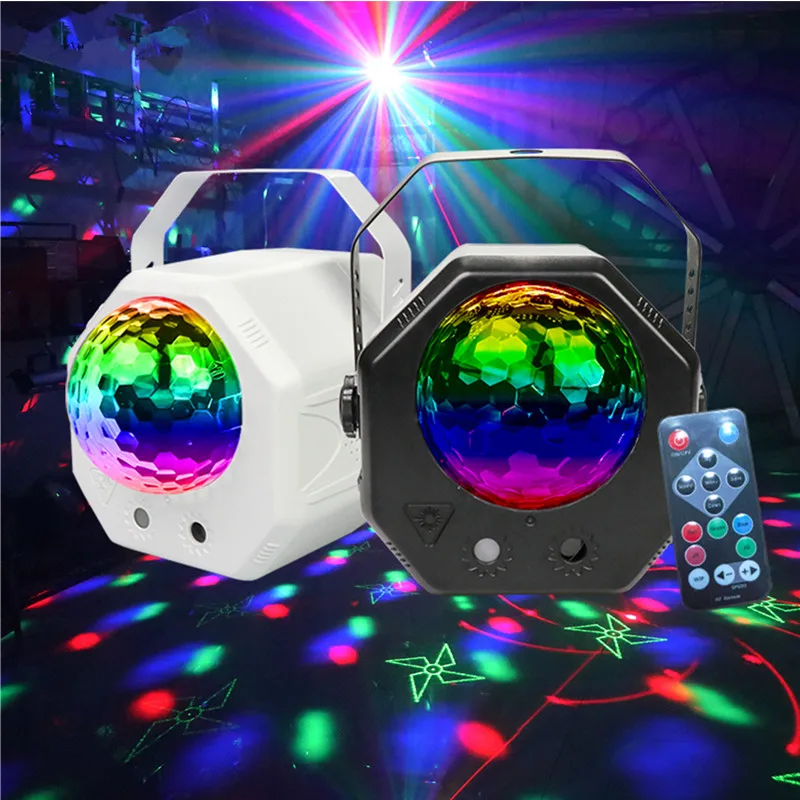 Rotating Heads Led Dj Disco Magic Ball Water Wave Party Lights RGB Patterns Star Laser Projector Holiday Christmas Stage Light | Освещение