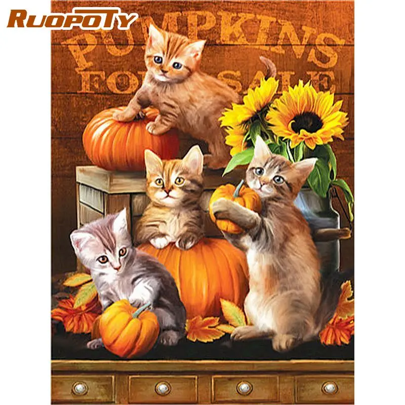 RUOPOTY Halloween Pumpkin Cat Frame Painting By Numbers Animal Picture By Number HandPainted Drawing On Canvas Unique Gift
RUOPOTY Halloween Pumpkin Cat Frame Painting By Numbers Animal Picture By Number HandPainted Drawing On Canvas Unique Gift