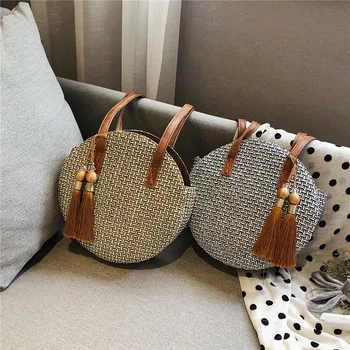 Beach Bag for women 2020 new summer Straw Woven Messengers Rattan Bag latest Handbag Circle Tassel Round Bohemia Crossbody
Beach Bag for women 2020 new summer Straw Woven Messengers Rattan Bag latest Handbag Circle Tassel Round Bohemia Crossbody