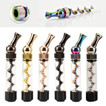 Spiral Flue Cigarette holder New Design Smoking Pipe Tobacco Pipes Mini Twisty Glass Metal Tip With Cleaning Brush
Spiral Flue Cigarette holder New Design Smoking Pipe Tobacco Pipes Mini Twisty Glass Metal Tip With Cleaning Brush