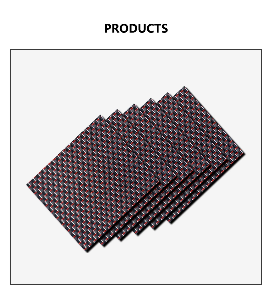 Generic 195x240mm 3K Colered Carbon Fiber Sheet Red And Sivler Thread