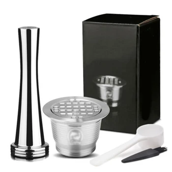 Stainless Steel Refillable Reusable Coffee Capsule Pod With Accessories 1*Coffee capsule+1*Coffee tamper+1*Spoon+1*Brush
Stainless Steel Refillable Reusable Coffee Capsule Pod With Accessories 1*Coffee capsule+1*Coffee tamper+1*Spoon+1*Brush
