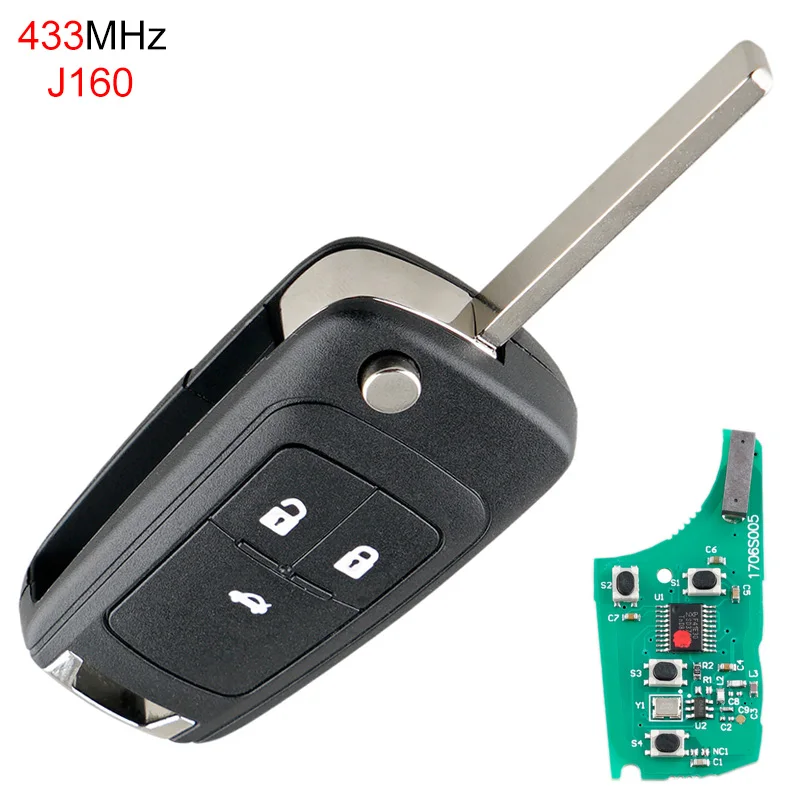 Auto Key Car Key Replacement 433 MHz 3 Buttons Foldable Remote Key Fob with ID46 Chip for Opel Vauxhall Insignia Astra 2009-2014
Auto Key Car Key Replacement 433 MHz 3 Buttons Foldable Remote Key Fob with ID46 Chip for Opel Vauxhall Insignia Astra 2009-2014
