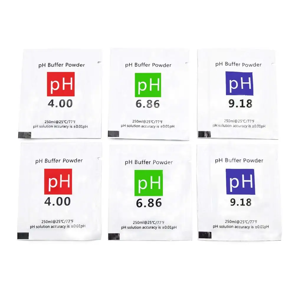 

6 Pcs PH Calibration Buffer Solution Powder Precise and Easy PH Calibration PH Calibration Powder Solution 6.86,4.00,9.18