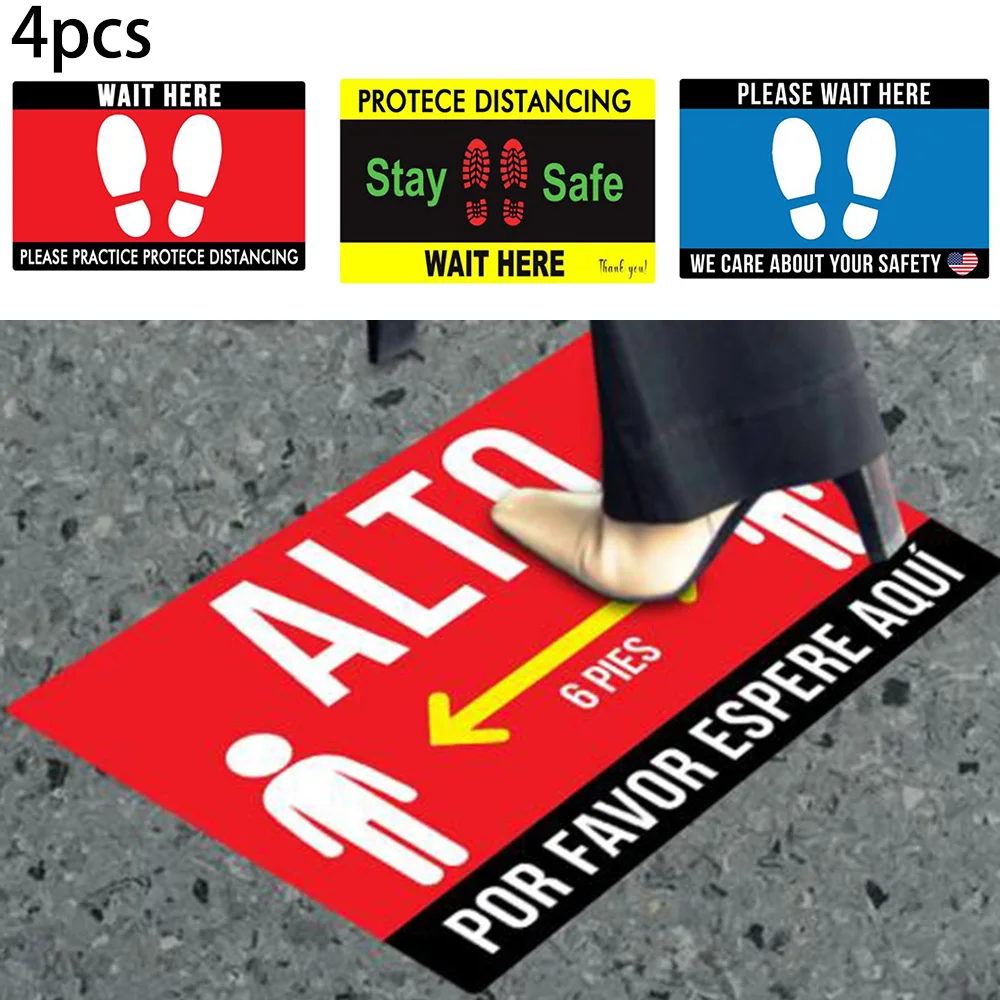 4Pcs Waterproof Social Distancing Stickers For Shop Floor Decals Designs Tips For Keeping A Safe Distance
4Pcs Waterproof Social Distancing Stickers For Shop Floor Decals Designs Tips For Keeping A Safe Distance