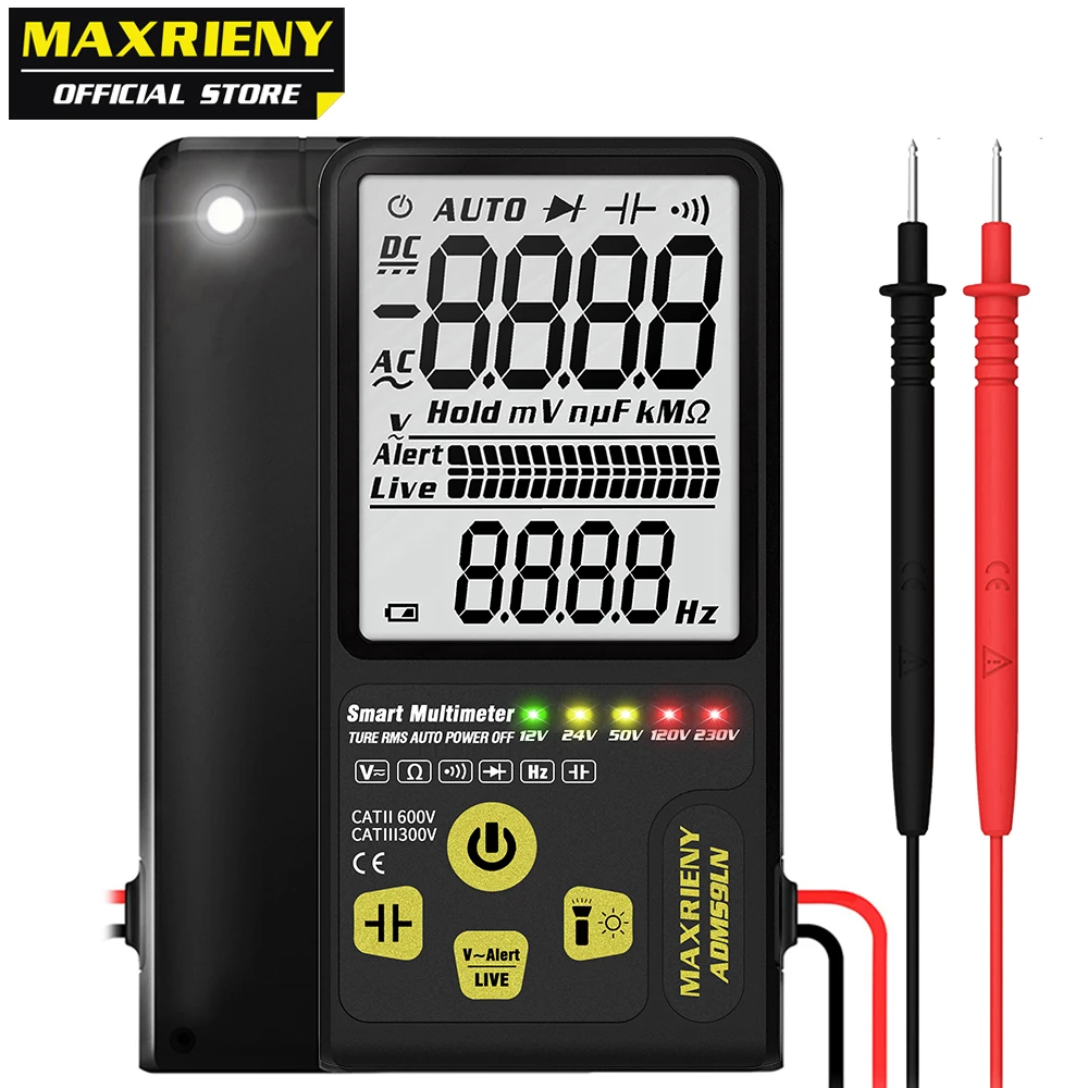 Dual Mode Digital Multimeter Voltmeter ADMS9LN Voltage Ohm Capacitor Diode Frequency NVC Tester Meter Backlight Flashlight DMM
Dual Mode Digital Multimeter Voltmeter ADMS9LN Voltage Ohm Capacitor Diode Frequency NVC Tester Meter Backlight Flashlight DMM