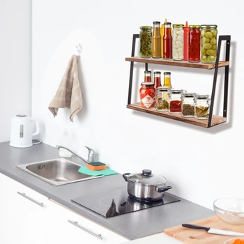2-Tier Rustic Floating Wall Shelves for Bedroom Kitchen Bathroom Decor Storage Bookshelf Wall-Mounted Wood Book Display Shelving
2-Tier Rustic Floating Wall Shelves for Bedroom Kitchen Bathroom Decor Storage Bookshelf Wall-Mounted Wood Book Display Shelving