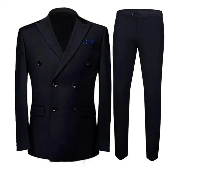 2020 2pcs Navy Double Breasted Suits Jacket Pants Set Mens Wedding Suits Fashion Suits Men Terno Costumes Homme Mariage Slim Fit
2020 2pcs Navy Double Breasted Suits Jacket Pants Set Mens Wedding Suits Fashion Suits Men Terno Costumes Homme Mariage Slim Fit