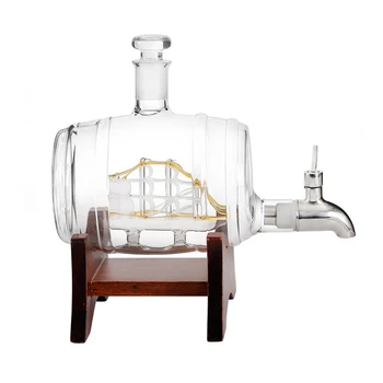 1pc Whiskey Bottle Home Accessories Wine Barrel Shape Glass Bottle Wooden Frame Vodka Decanter With Faucet Home Decoration 
1pc Whiskey Bottle Home Accessories Wine Barrel Shape Glass Bottle Wooden Frame Vodka Decanter With Faucet Home Decoration