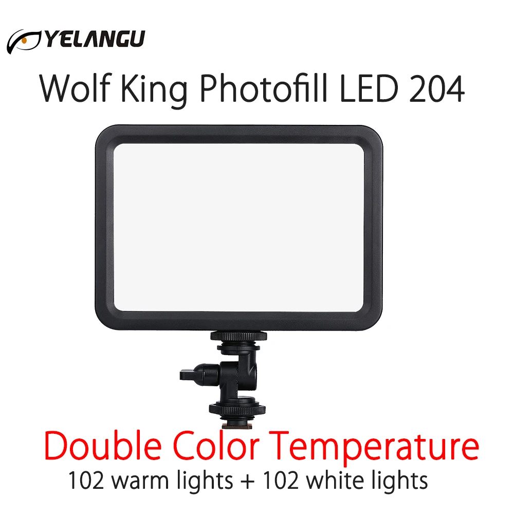 

LED 204 Video Light Vlog Dimmable Photo Studio Fill Lighting Lamp 3500-5700K for Canon Nikon Sony DSLR Cameras & Smartphone