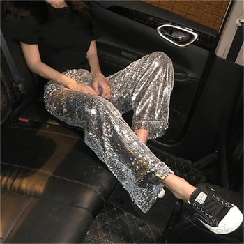 Women solid pants sequined glitter loose wide leg pants slim hip hop 2019 new arrival special fashion female sexy cool 
Women solid pants sequined glitter loose wide leg pants slim hip hop 2019 new arrival special fashion female sexy cool