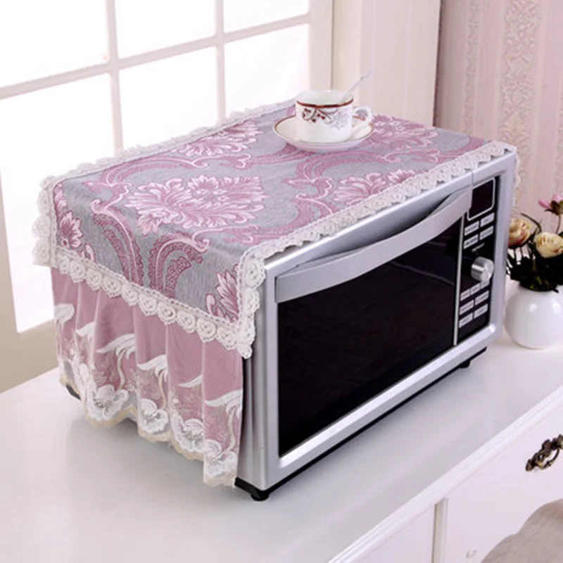 

Anti-oil Plaid Dustproof Oven Covers Microwave cover with storage bag Pastoral Cotton Cloth Decal For Kitchen Home Decor