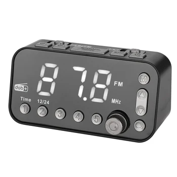DAB FM Radio Alarm Clock Portable Music Player Black with LED Large Display Screen for Indoor Outdoor Activities
DAB FM Radio Alarm Clock Portable Music Player Black with LED Large Display Screen for Indoor Outdoor Activities