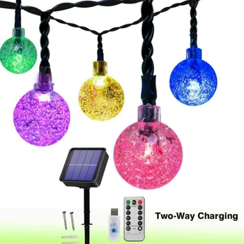 20/30/50 LEDS Crystal ball Solar Lamp Power LED String Fairy Lights Solar + USB power supply Garlands Garden Christmas Decor 
20/30/50 LEDS Crystal ball Solar Lamp Power LED String Fairy Lights Solar + USB power supply Garlands Garden Christmas Decor